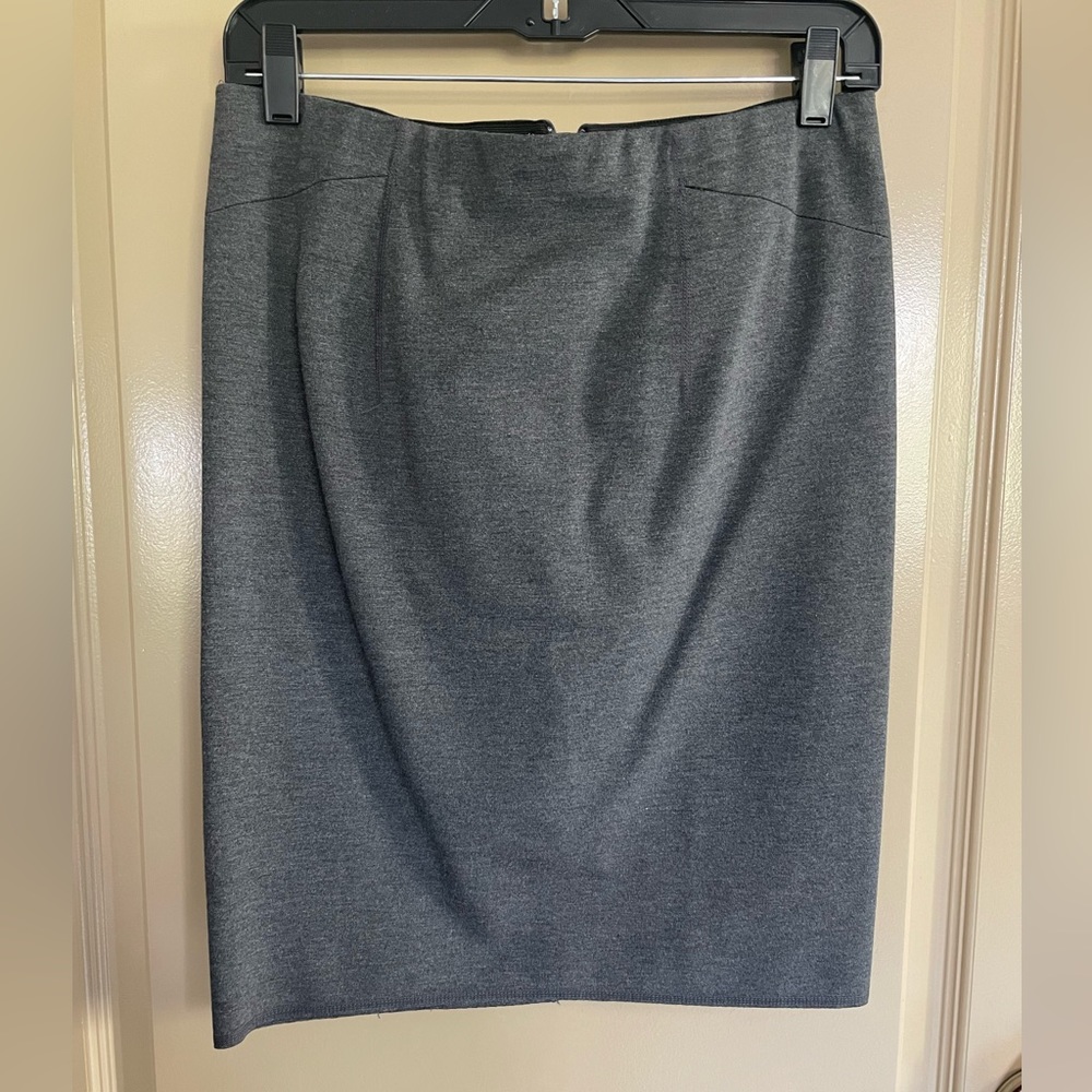 Ann Taylor Ponte Stretch Classic Pencil Skirt Womens 8P Gray